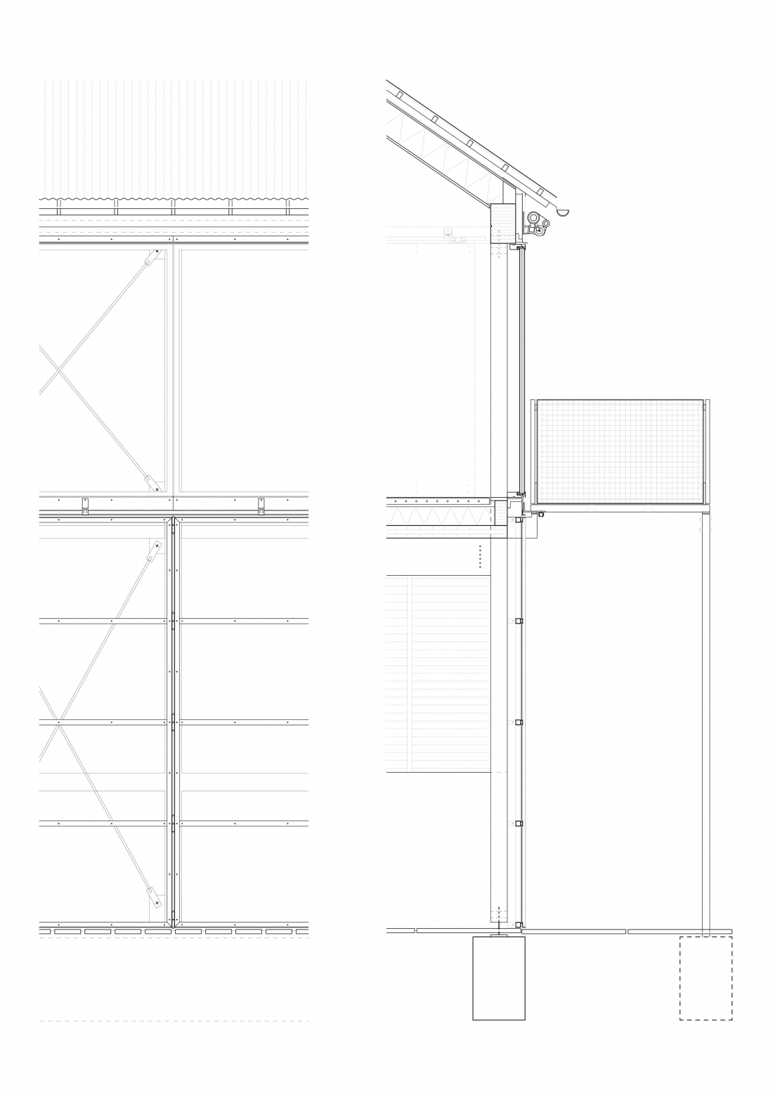 Fassadenschnitt Glasfassade Wintergarten - Aretz Dürr Architektur Köln