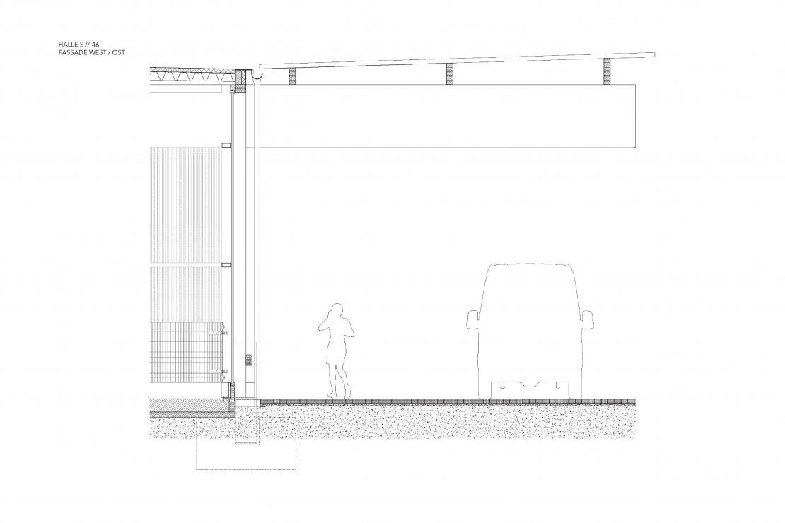 Fassadenschnitt - Halle S // 46 in Altenkirchen - Aretz Dürr Architektur BDA Köln