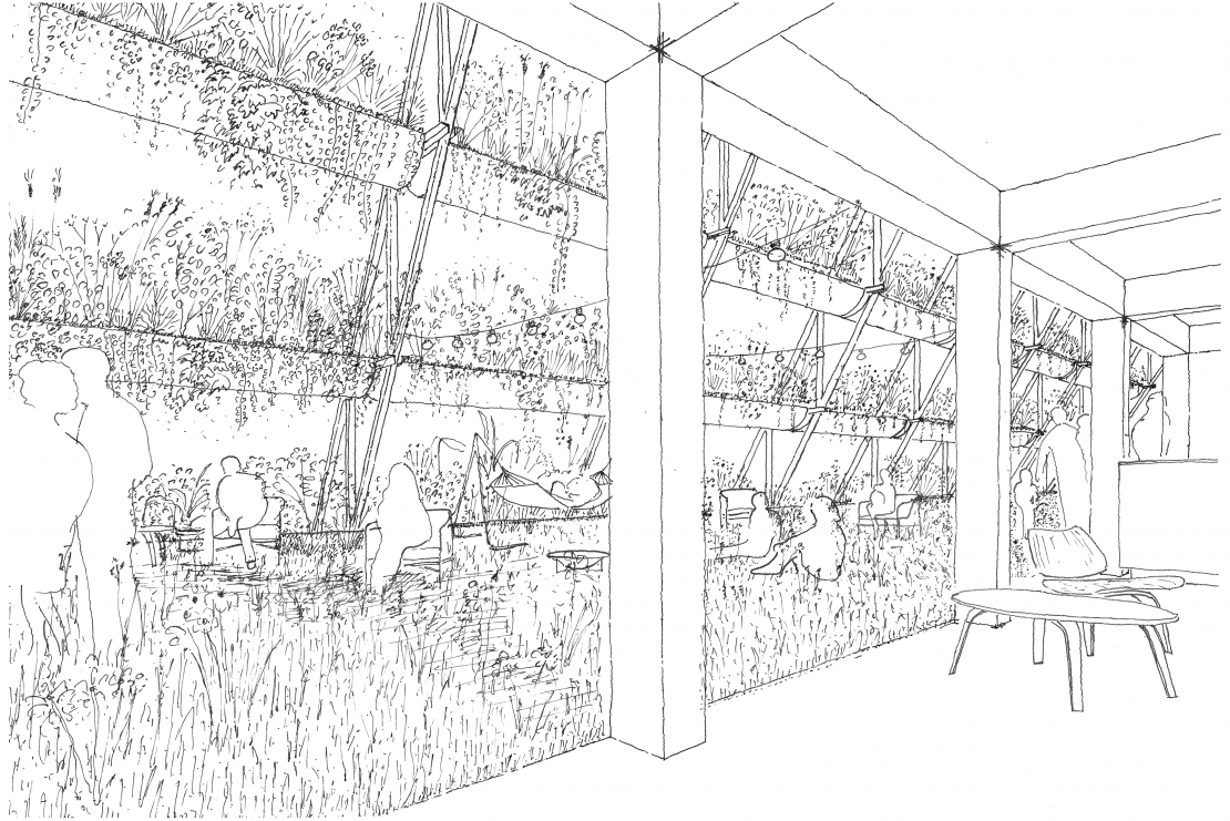 Dachgarten der Hotellobby - Hotelneubau am Aqualand - Aretz Dürr Architektur Köln