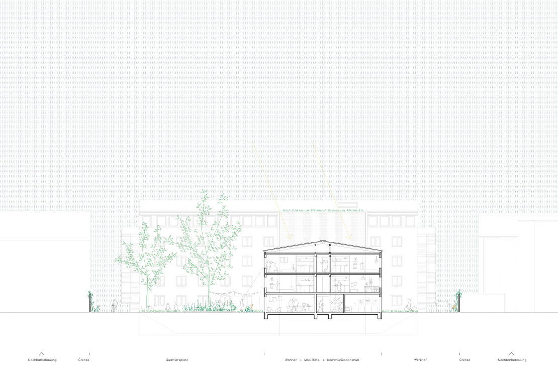 Querschnitt Seilgraben - Einfach Bauen Aachen - Aretz Dürr Architektur