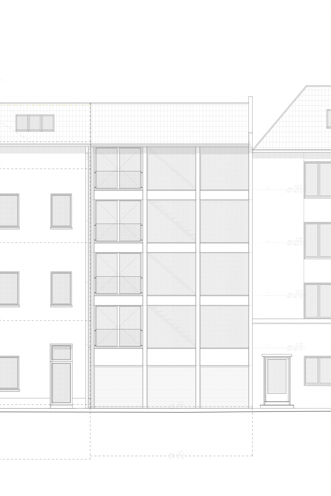 Ansicht Nord - Baulücke W // 32 Krefeld - Aretz Dürr Architektur BDA Köln 