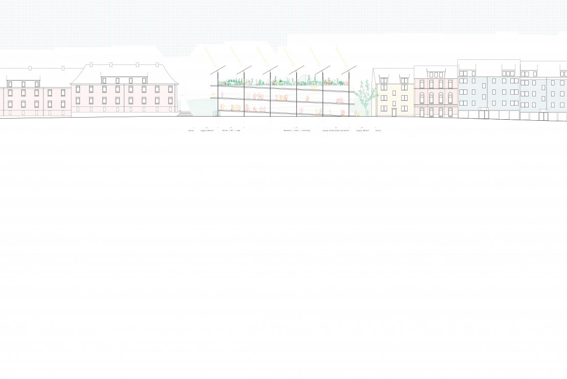 Ansicht Rampenbauwerk - Honswerkstatt Remscheid - Aretz Dürr Architektur Köln