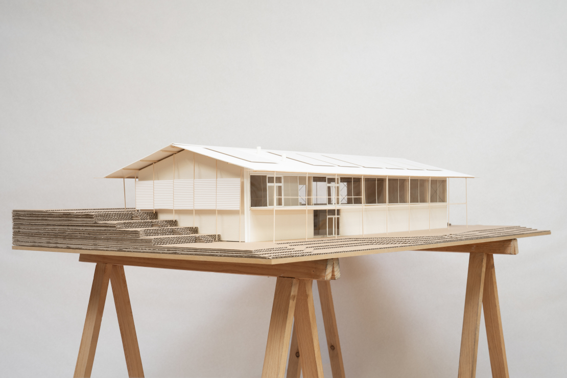 Modellfoto Rückseite - Sporthalle G // 53 Gummersbach - Aretz Dürr Architektur BDA Köln 