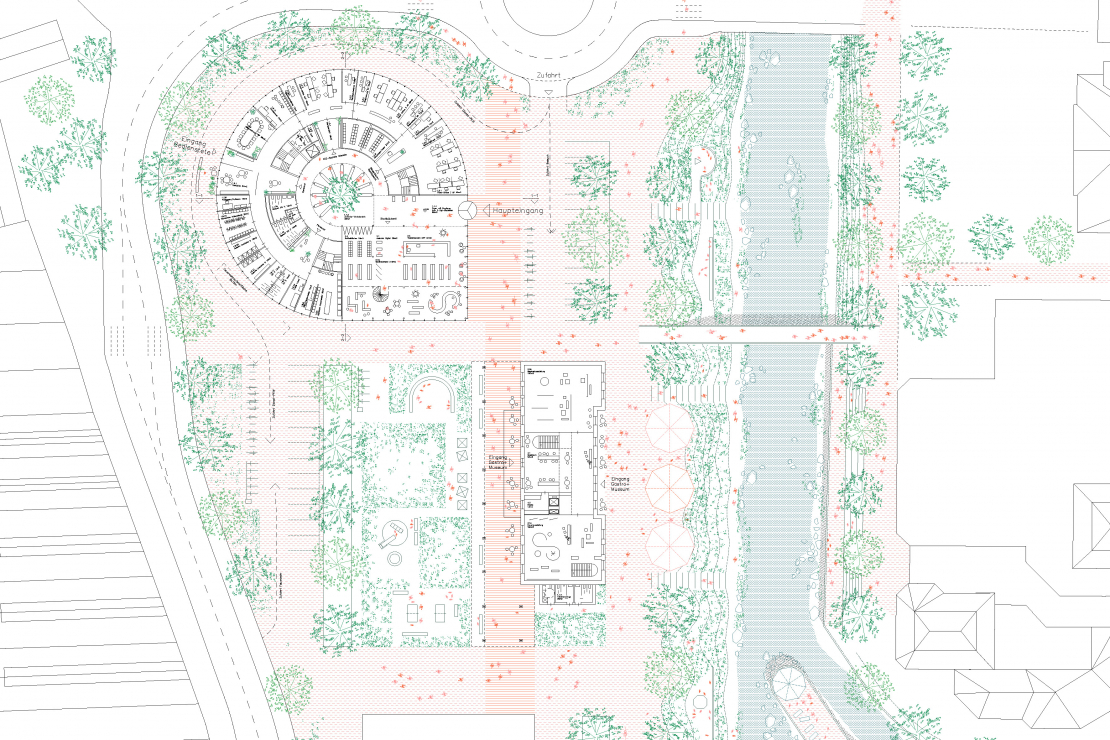 Grundriss Erdgeschoss - Wettbewerb Bürgerhaus Olpe  - Aretz Dürr Architektur Köln