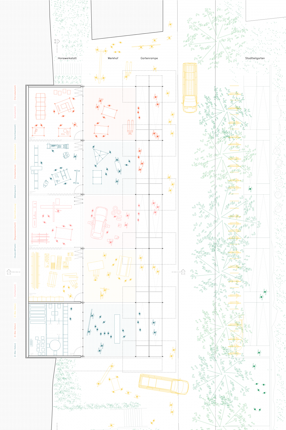 Grundriss Werkstatt  - Honswerkstatt Remscheid - Aretz Dürr Architektur Köln