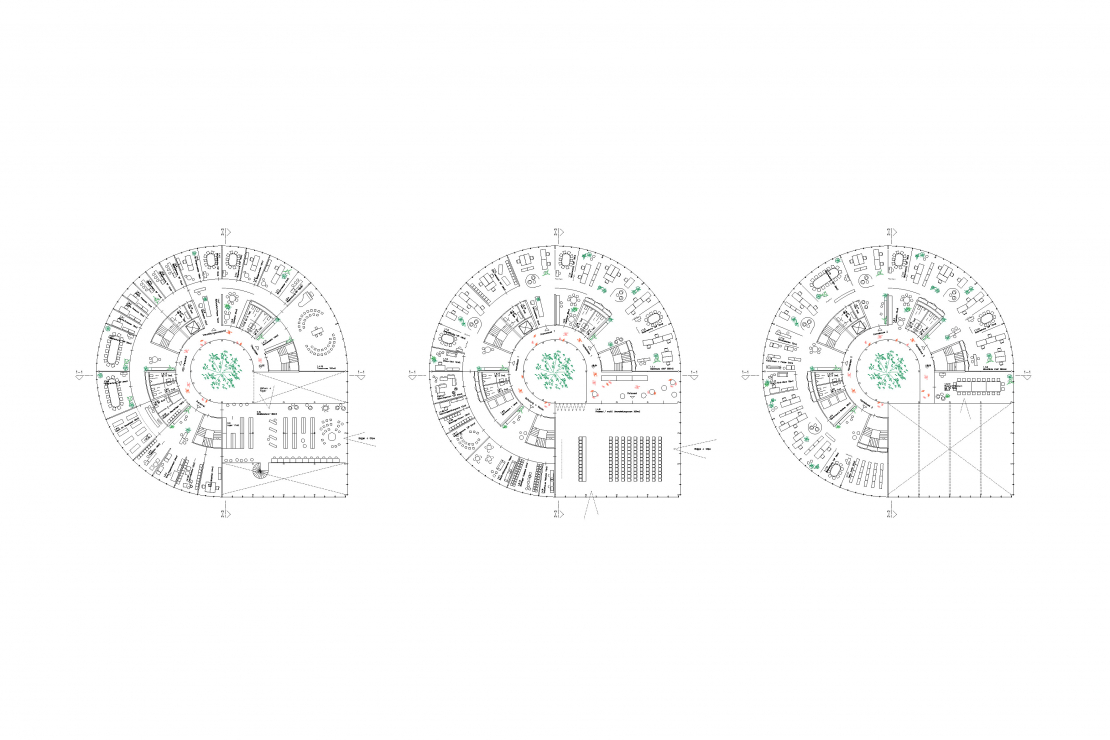 Grundrisse Obergeschoss - Wettbewerb Bürgerhaus Olpe  - Aretz Dürr Architektur Köln