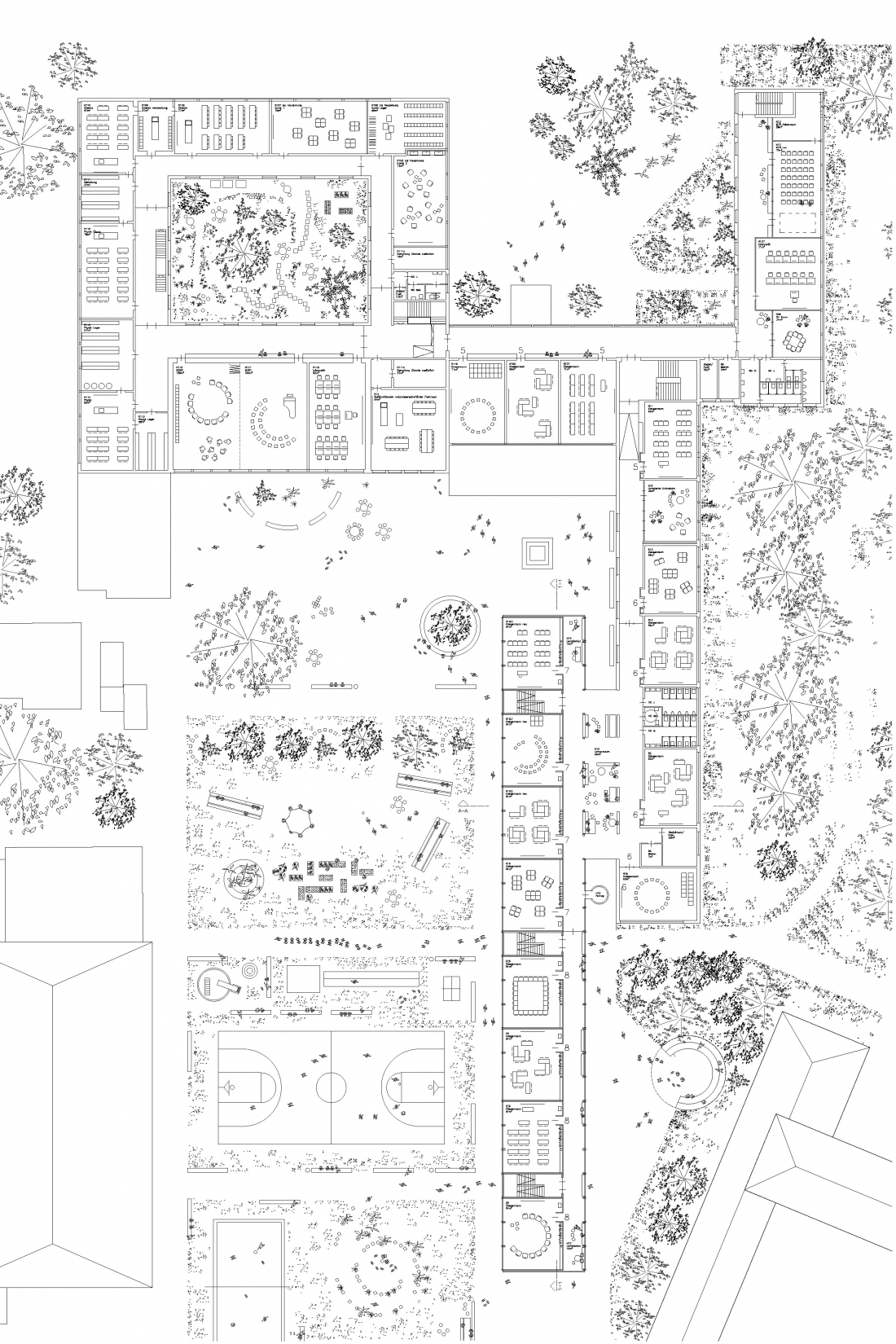 Grundriss OG - Wettbewerb Erweiterung Mariengymnasium Warendorf  - Aretz Dürr Architektur Köln
