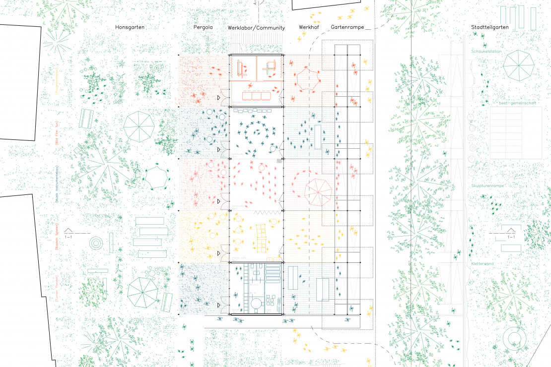 Grundriss Variante 2 Werkstatt  - Honswerkstatt Remscheid - Aretz Dürr Architektur Köln