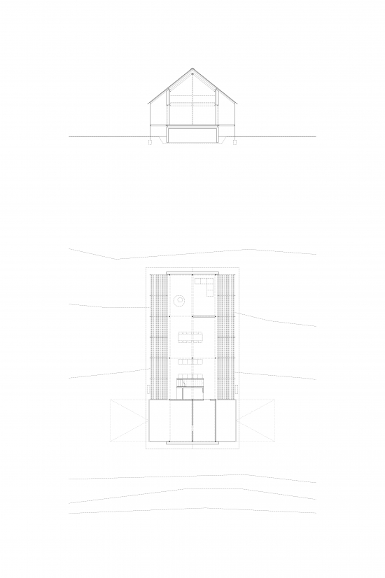 Grundriss und Schnitt zum Wohnhaus in Oberberg - Aretz Dürr Architektur Köln