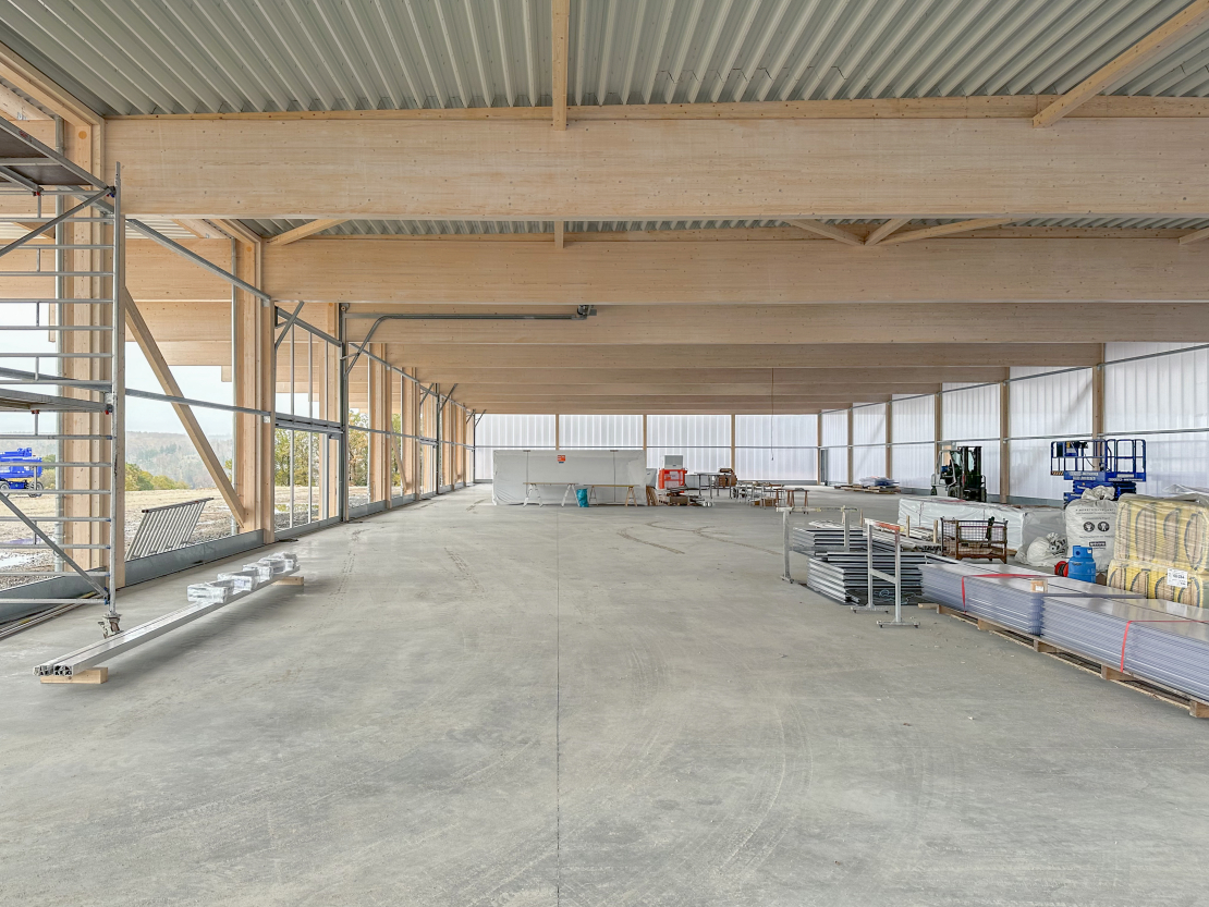 Lagerhalle Baustelle Montage Fassade - Aretz Dürr Architektur Köln