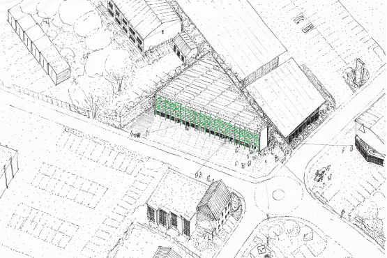 Isometrie Städtebau - Laden S // 43 Hachenburg - Aretz Dürr Architektur BDA Köln 