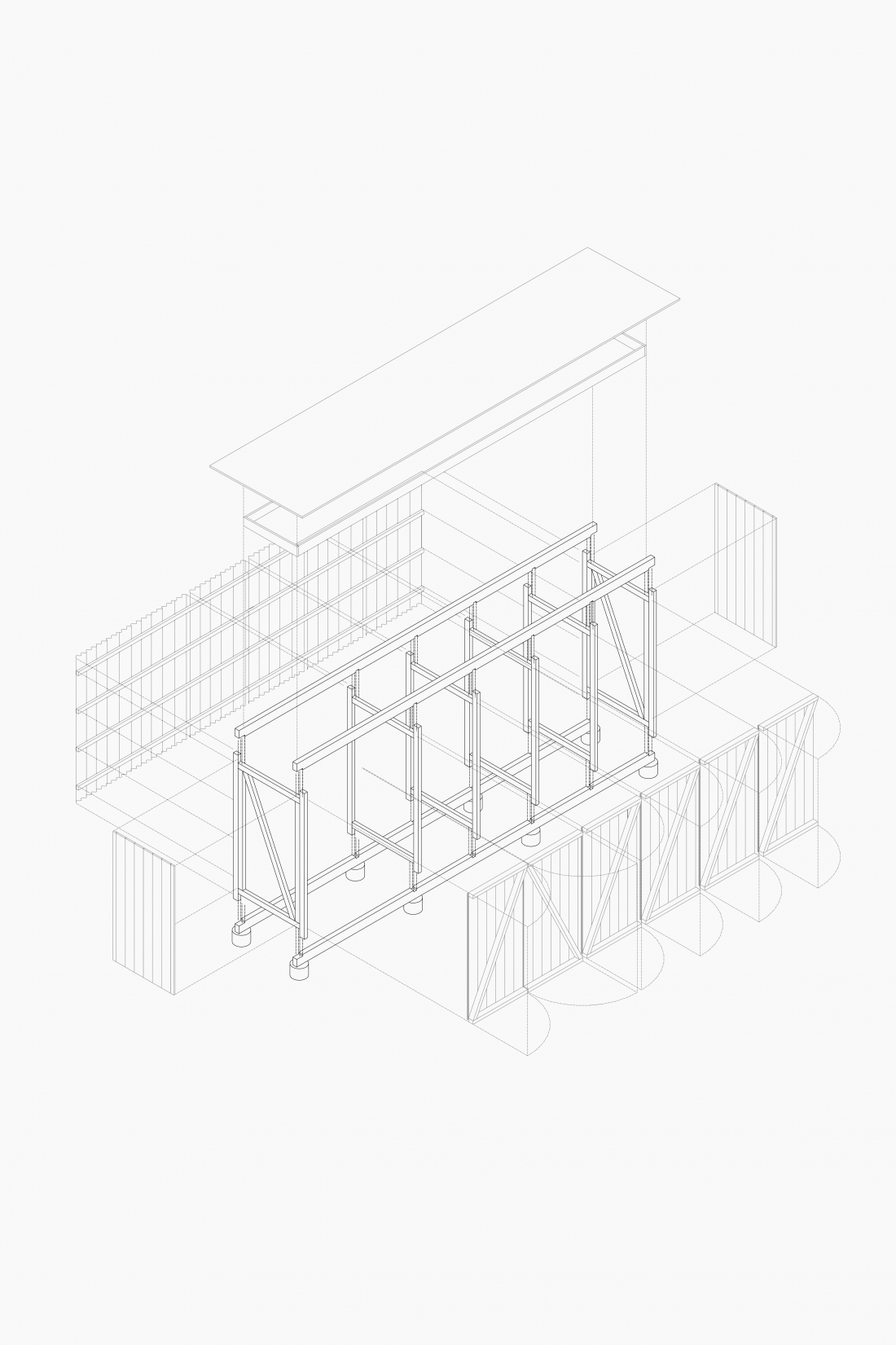 Isometrie Gartenhaus Bos en Duin - Aretz Dürr Architektur Köln
