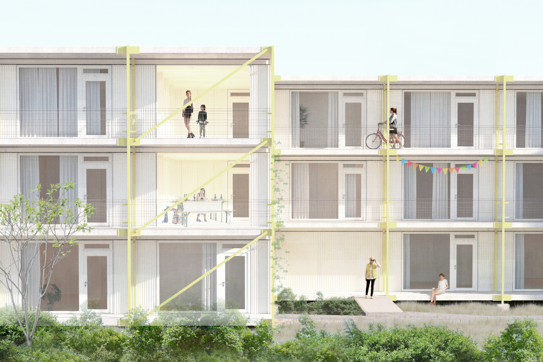 Rendering Eingang - Wohnen N // 33 - Aretz Dürr Architektur BDA Köln 