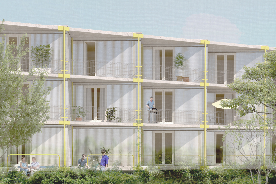 Rendering Balkone - Wohnen N // 33 Aachen - Aretz Dürr Architektur BDA Köln 