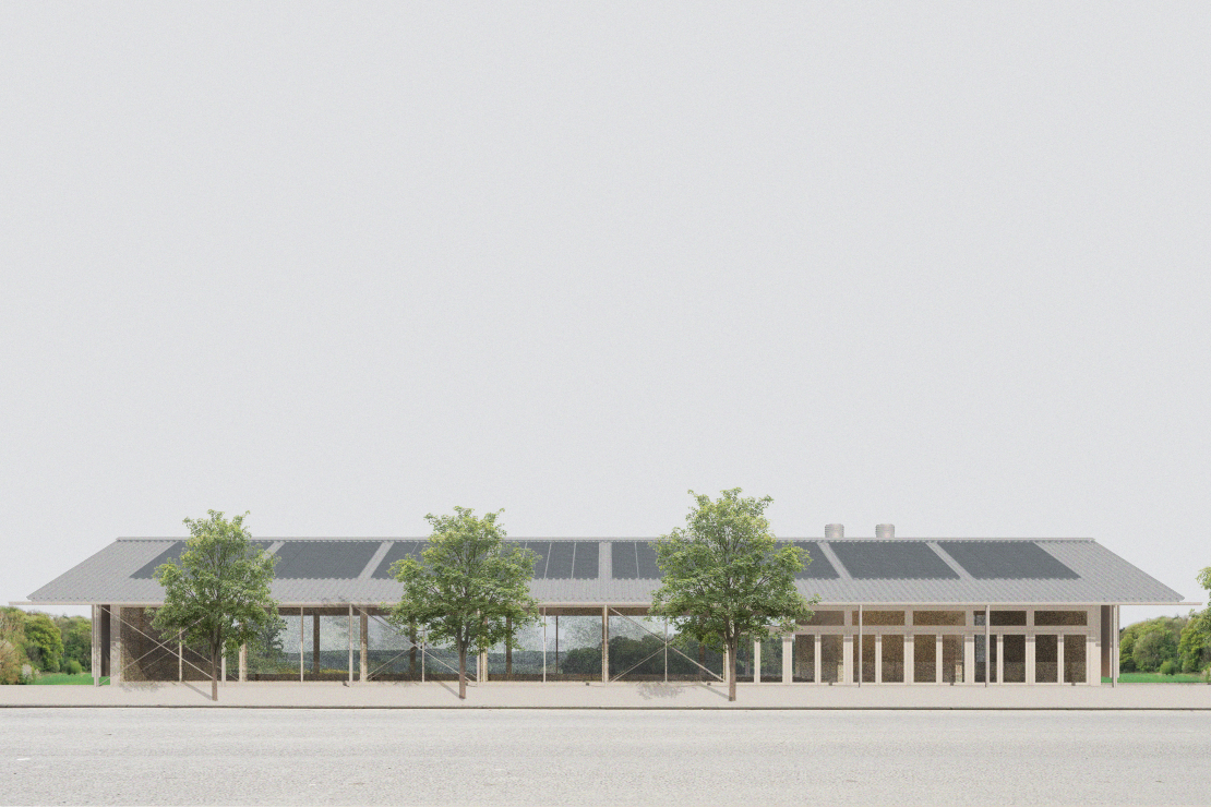 Rendering Eingangssituation - Sporthalle G // 53 Gummersbach - Aretz Dürr Architektur BDA Köln 