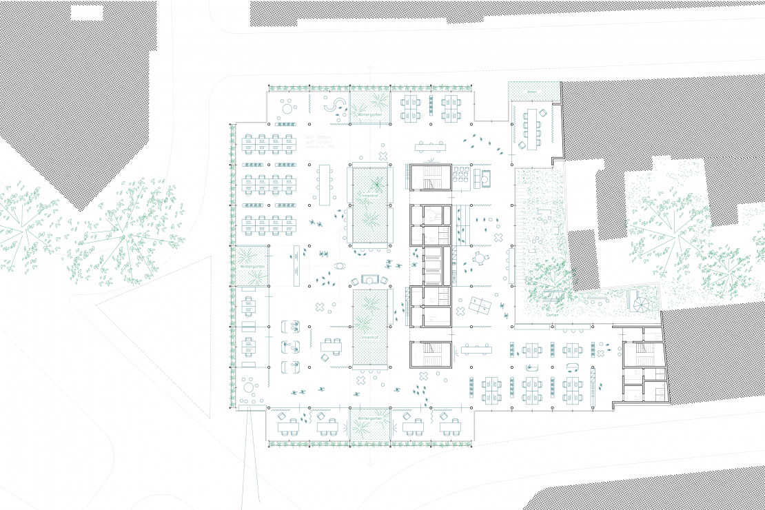 Grundriss Regelgeschoss - Pandion Officehome Köln - Aretz Dürr Architektur 