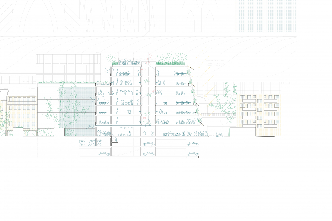 Querschnitt - Pandion Officehome Kön  - Aretz Dürr Architektur 