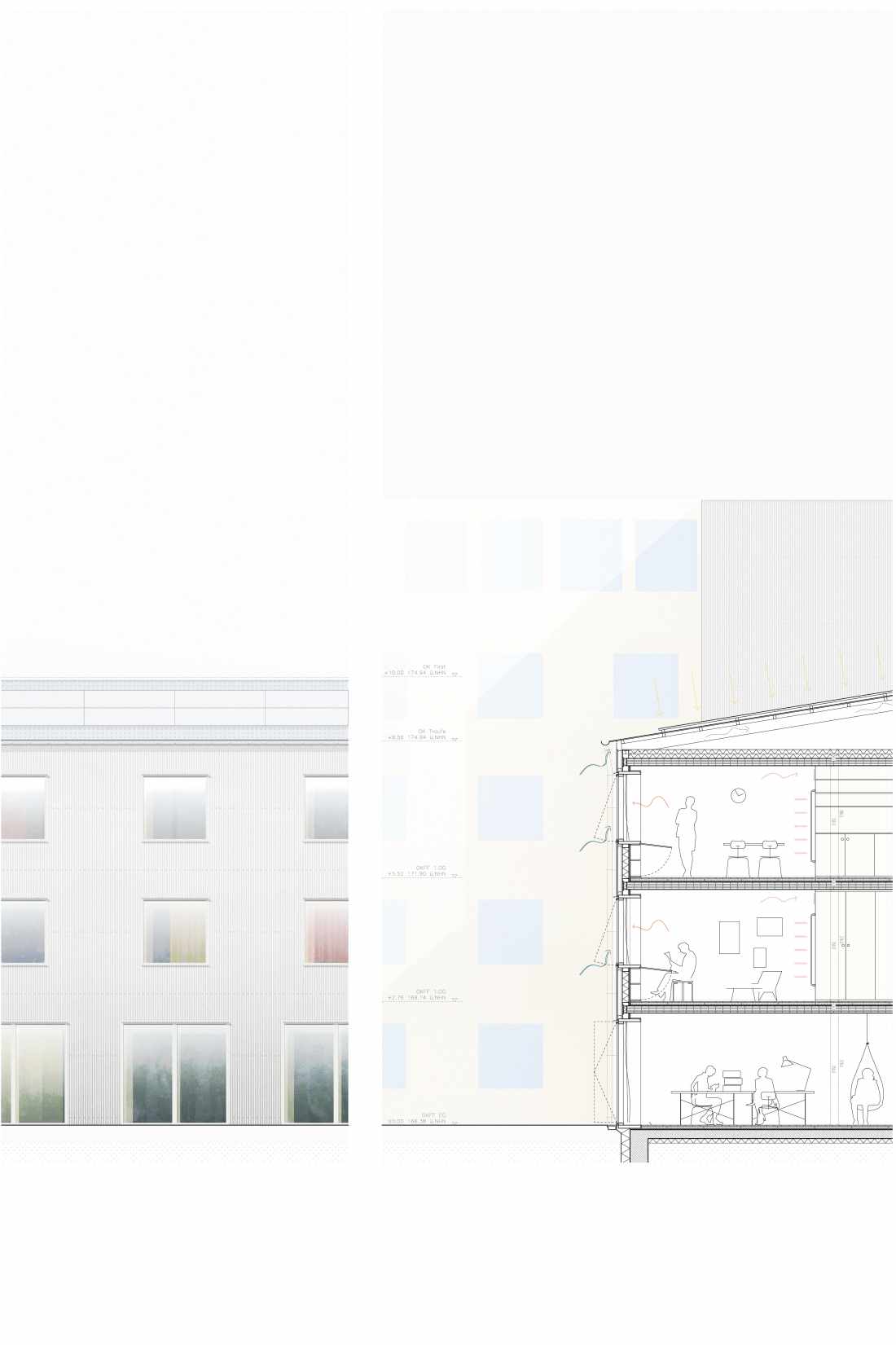 Fassadenschnitt Seilgraben - Einfach Bauen Aachen - Aretz Dürr Architektur 