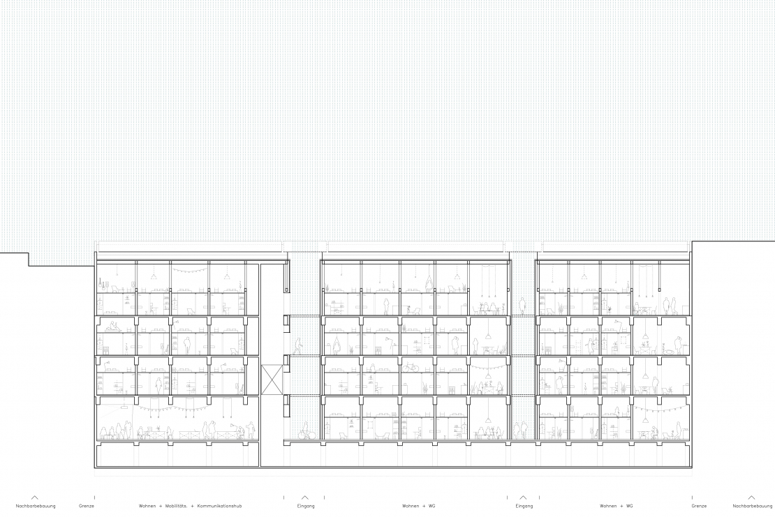Längsschnitt Rochusstraße - Einfach Bauen Aachen - Aretz Dürr Architektur 