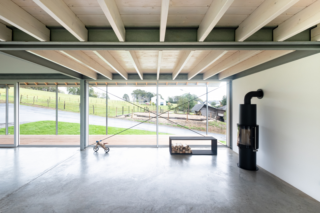 Wohnzimmer im Wohnhaus in Oberberg - Aretz Dürr Architektur  Köln